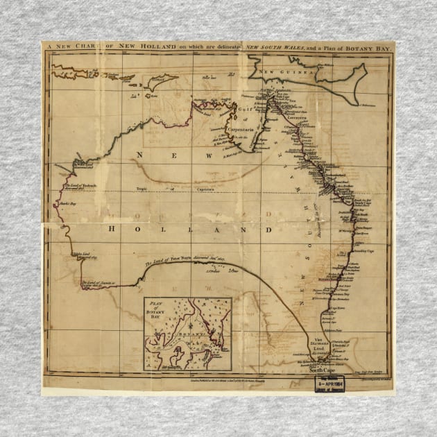 Vintage Map of Australia (1700s) by Bravuramedia